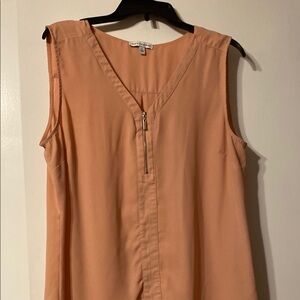 Notations Orange Mandarin Collar Blouse